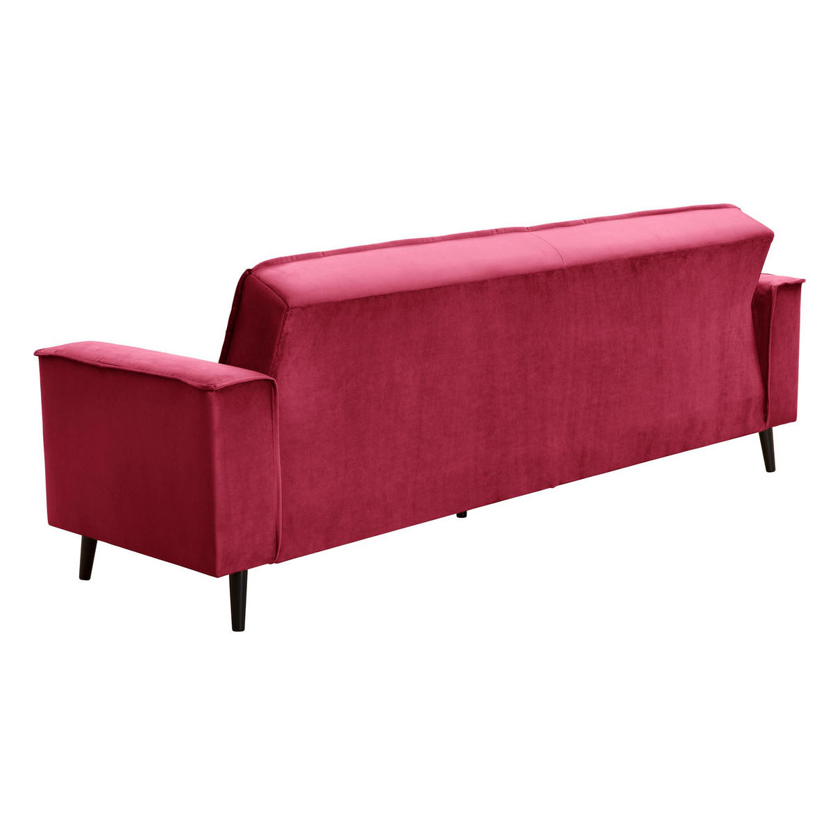 SOFA 3-Sitzer mit Bettfunktion Kaycee Samtvelours rot - Rot, Kunststoff (78/84/240cm) - 58aufmkessel