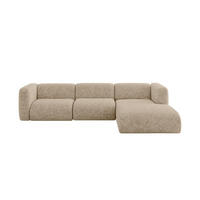 ECKSOFA Ottomane Rechts MIRA-L2 318x179x89 Braun Velours - Schwarz/Braun, Holzwerkstoff/Kunststoff (318/179cm) - ALTDECOR