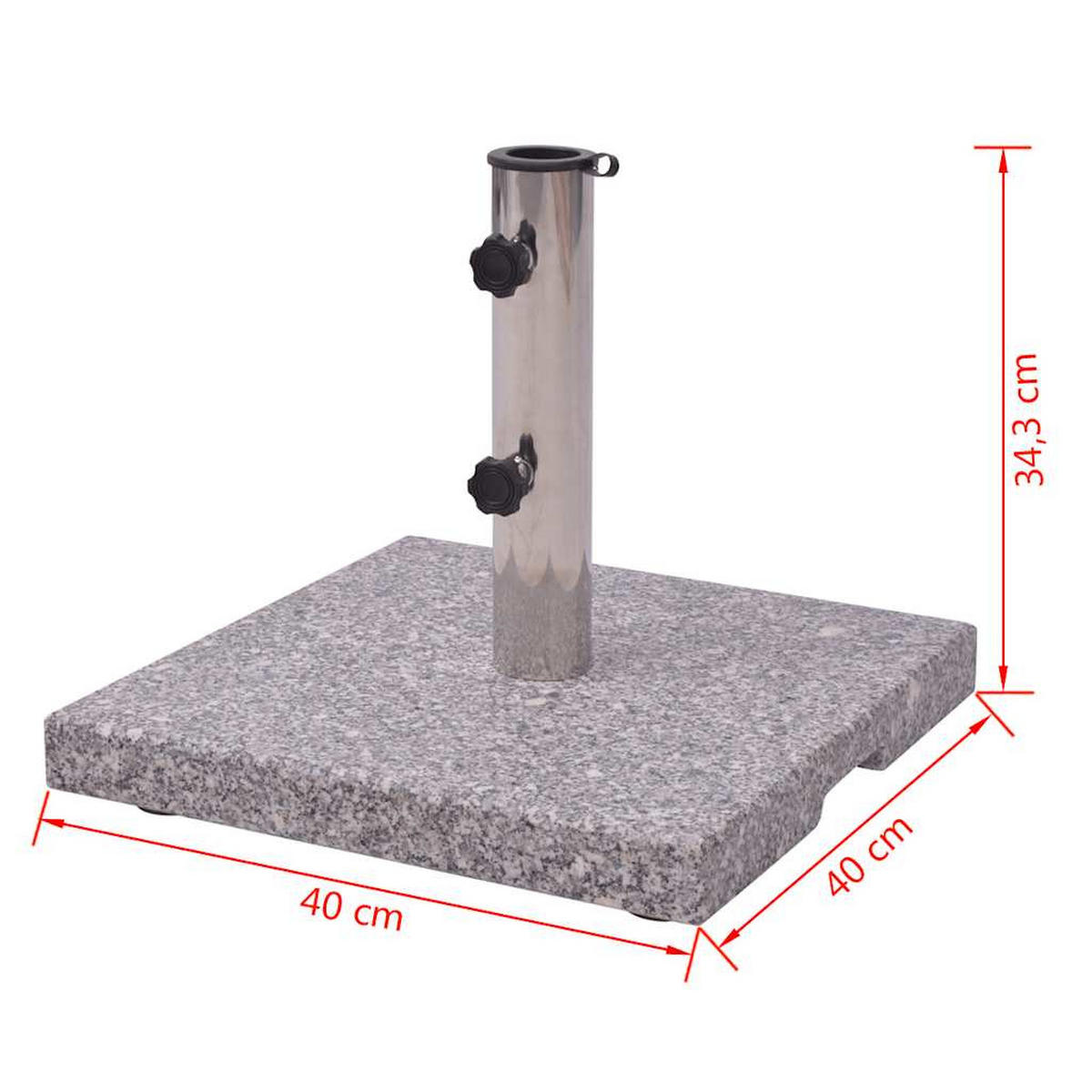SONNENSCHIRMSTÄNDER Ständer Basis Quadrat 20Kg - Grau, Stein (40/40cm) - vidaXL