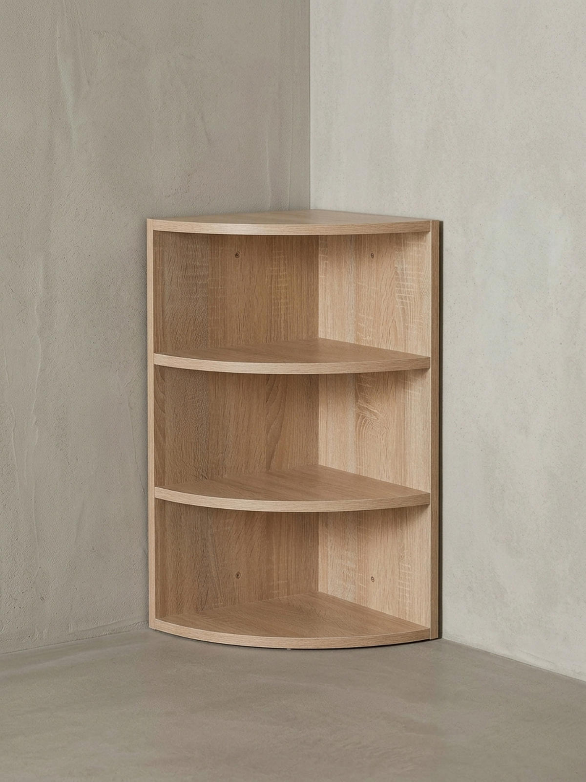 ECKREGAL NIDDA MDF Runder Front Modern, Beige 30x30x60 cm - Beige, Holz (30/60/30cm) - KADIMA DESIGN