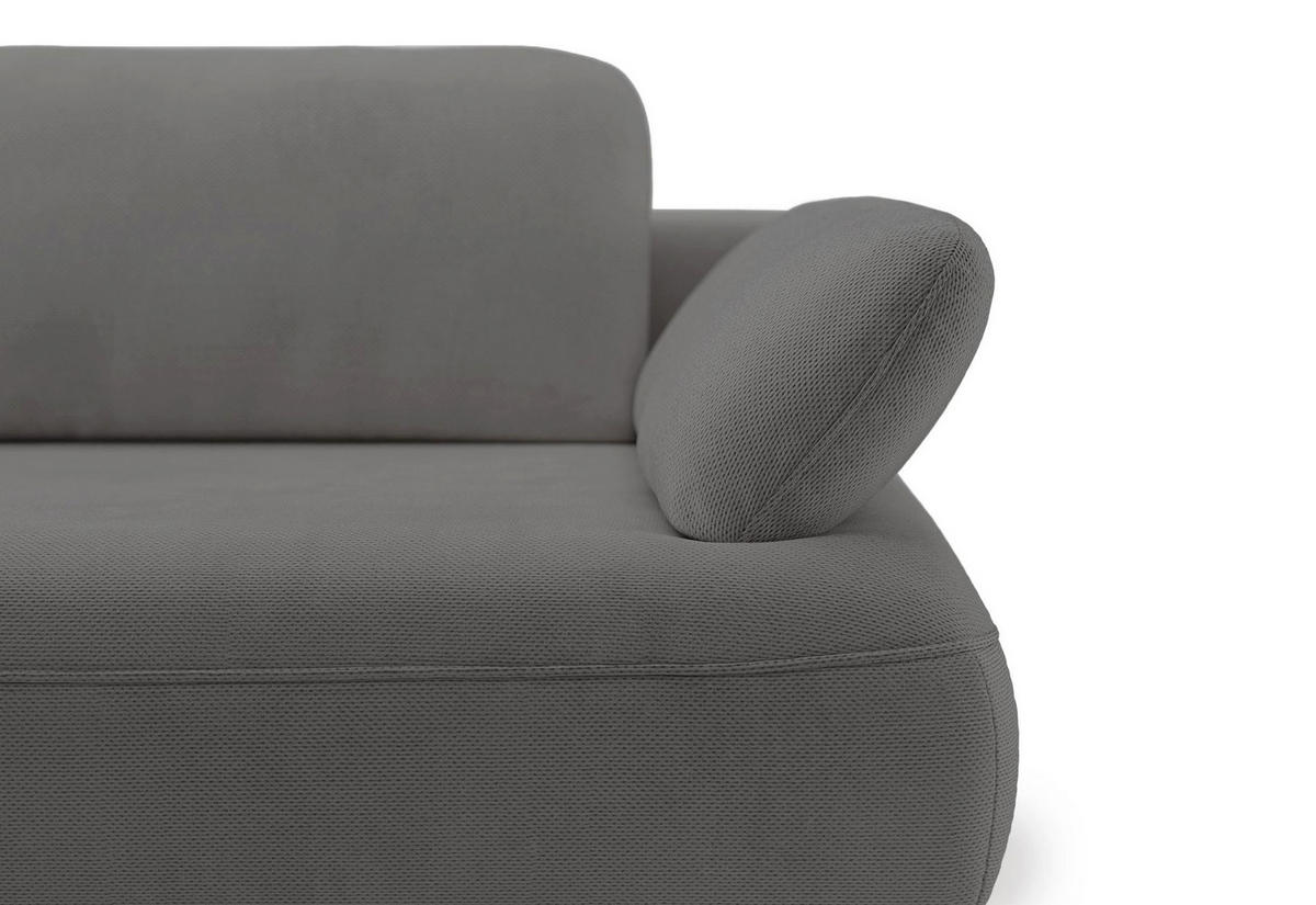 ECKSOFA Avolla Grau links - Schwarz/Grau, Textil/Metall (284/186cm) - Selsey