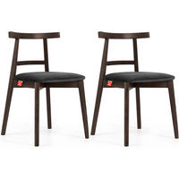 ESSTISCHSTÜHLE LILIO 2 St Vintage, Graphit / dunkelbraun - Dunkelgrau/Dunkelbraun, Holz/Textil (47/76/45cm) - KONSIMO®