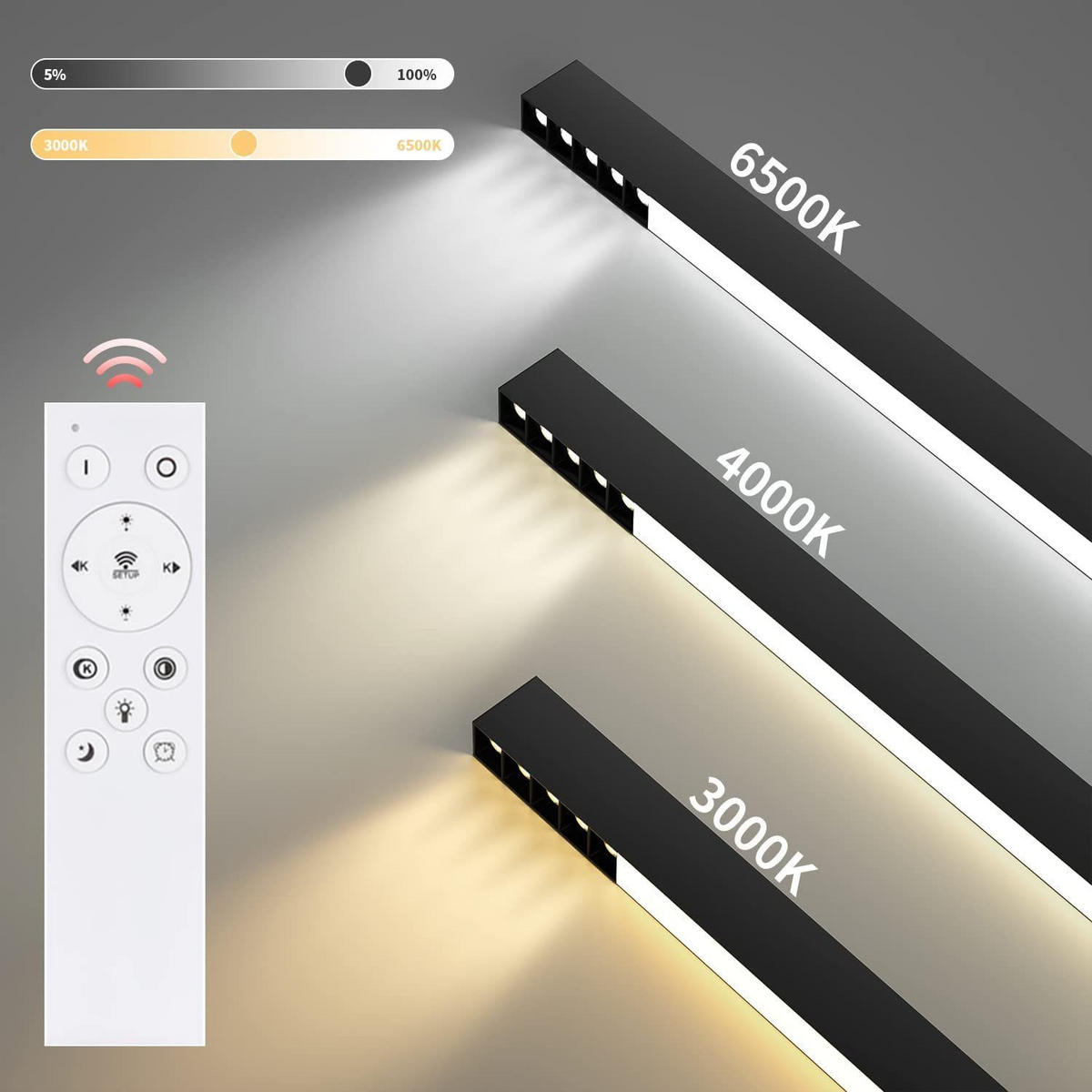 LED-DECKENLEUCHTE Ritter 80/3.5/5.5 cm - Schwarz, Metall (3.5/80/5.5cm) - Nettlife