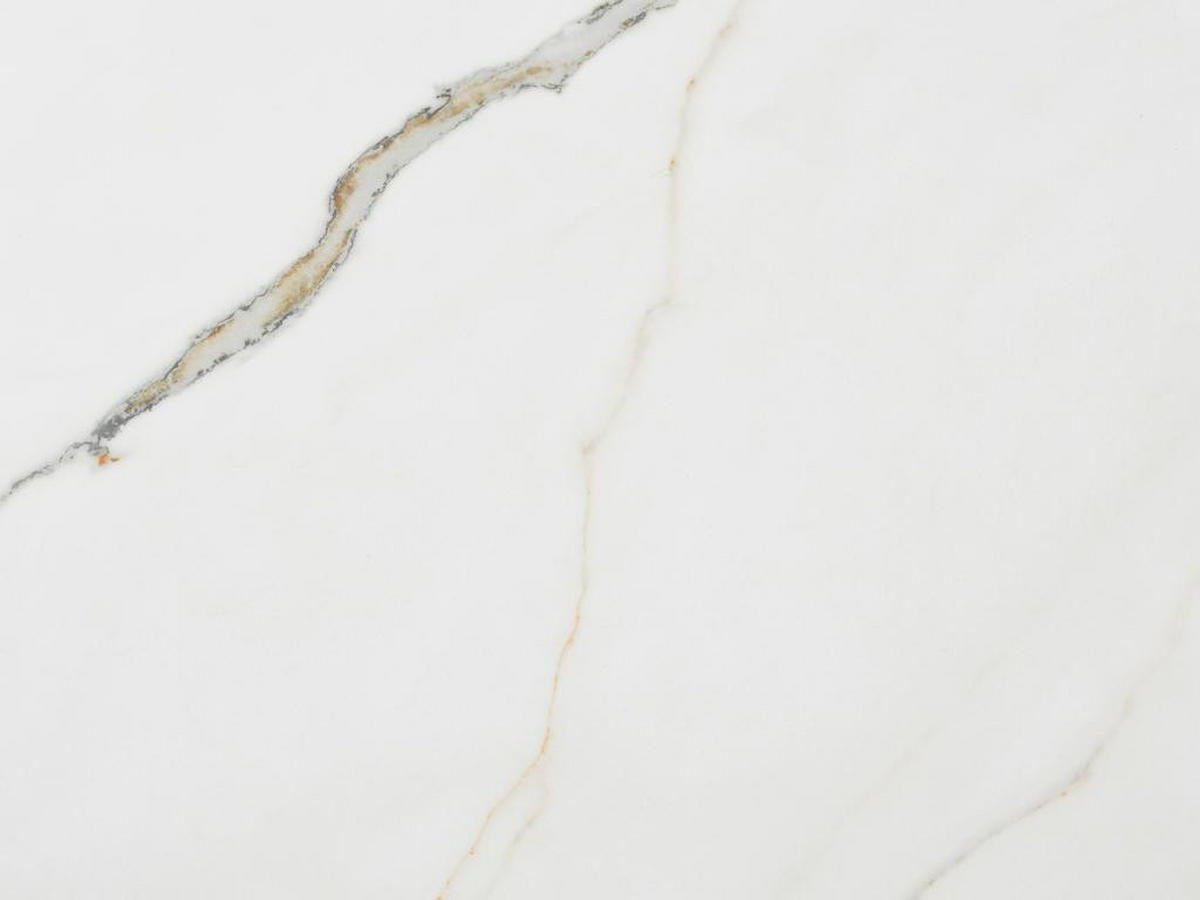 BEISTELLTISCH - Keramik & taupefarbenes Metall - Marmor-Optik Weiß - JOLINE - Braun, Keramik (55/55/53cm) - Vente-Unique