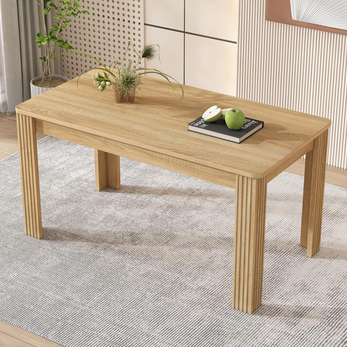 ESSTISCH 116/65/75cm,vierbeiniger Tisch,rechteckiger Holztisch,Naturfarben - Naturfarben, Holz (116/65/75cm) - LVHOM