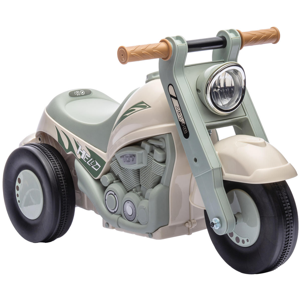 RUTSCHAUTO, Motorrad-Design, Musik und Seifenblasen, für 2-5 Jahre - Creme/Weiß, Kunststoff/Metall (80/35.5/42cm) - AIYAPLAY