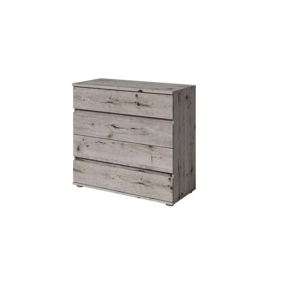 KOMMODE HEIMOR 91,5/85/42cm mit 4 Schubladen Türen Eiche wellington - Eichefarben, Holzwerkstoff (91.5/85/42cm) - MASSENO