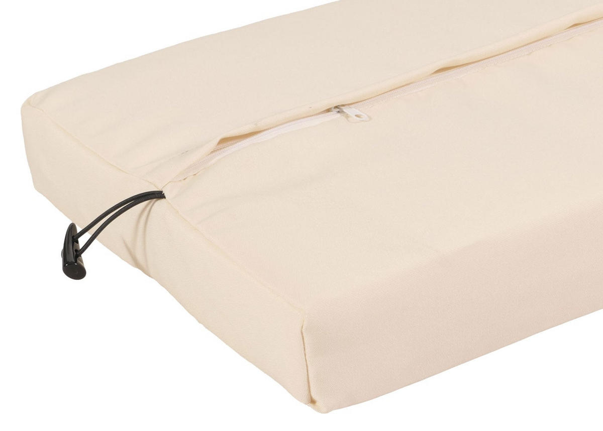 SITZBANK Poly-Rattan 35x112x30cm Braun - Creme/Braun, Metall (112/35/30cm) - PROREGAL