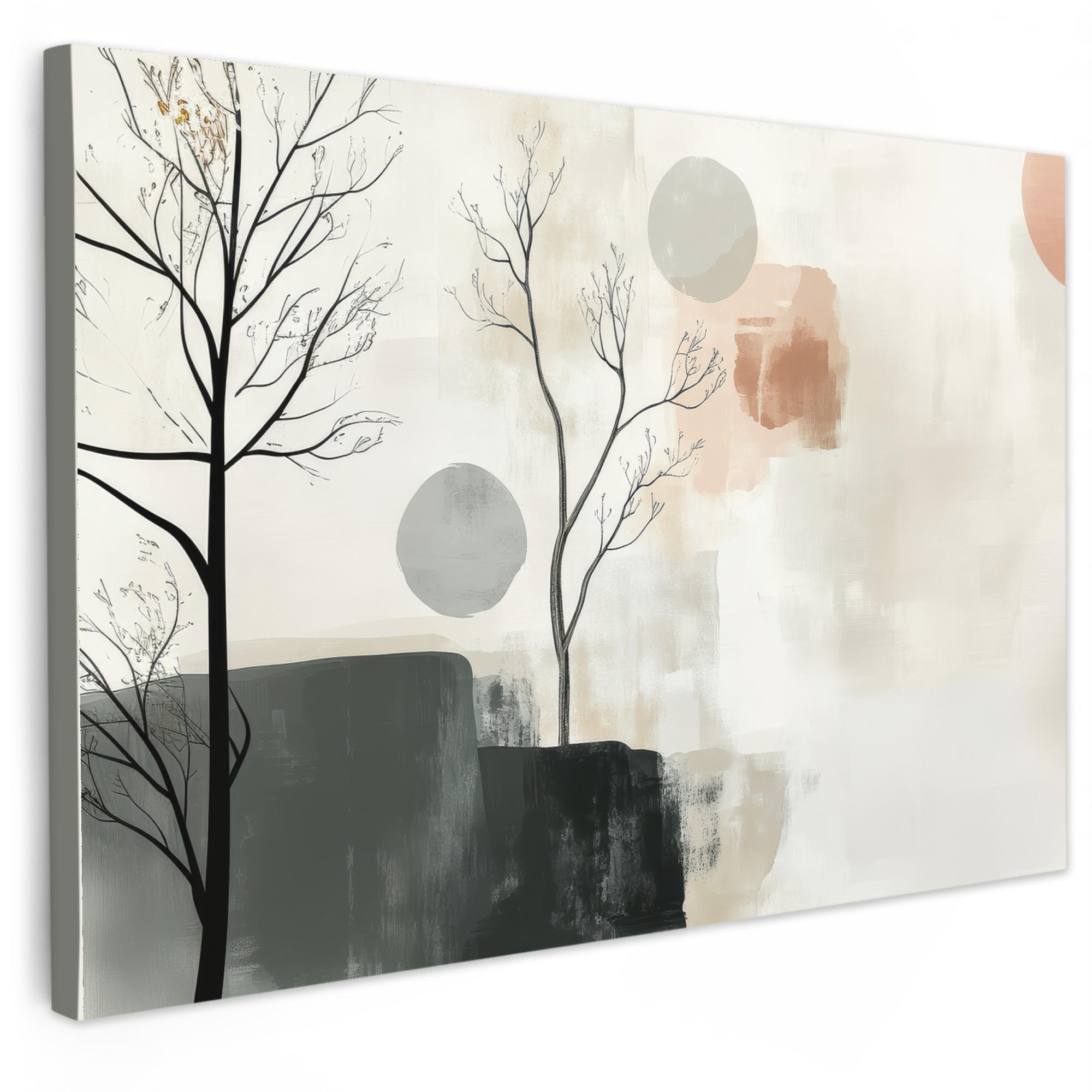 MuchoWow OBRAZ NA PLÁTNĚ Wabi sabi - Béžová - Rostlina 120x80 cm