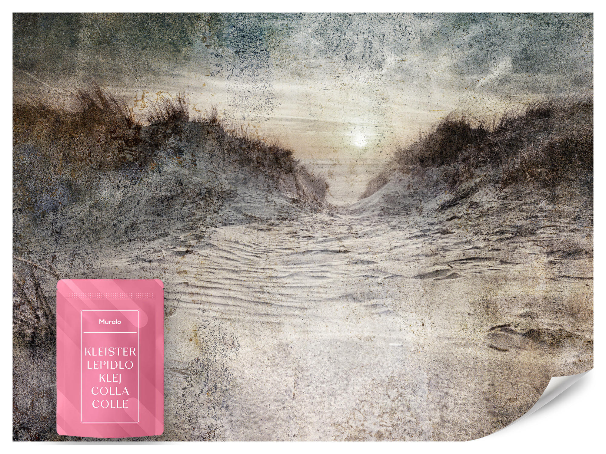 FOTOTAPETE Abstrakter Strand Beton Abstraktion 200x140 - Beige/Braun, Papier (200/140cm) - Muralo