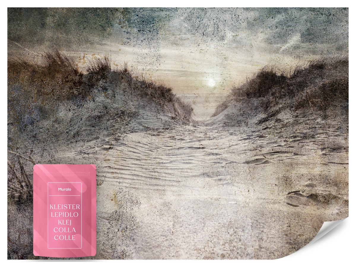 FOTOTAPETE Abstrakter Strand Beton Abstraktion 200x140 - Beige/Braun, Papier (200/140cm) - Muralo