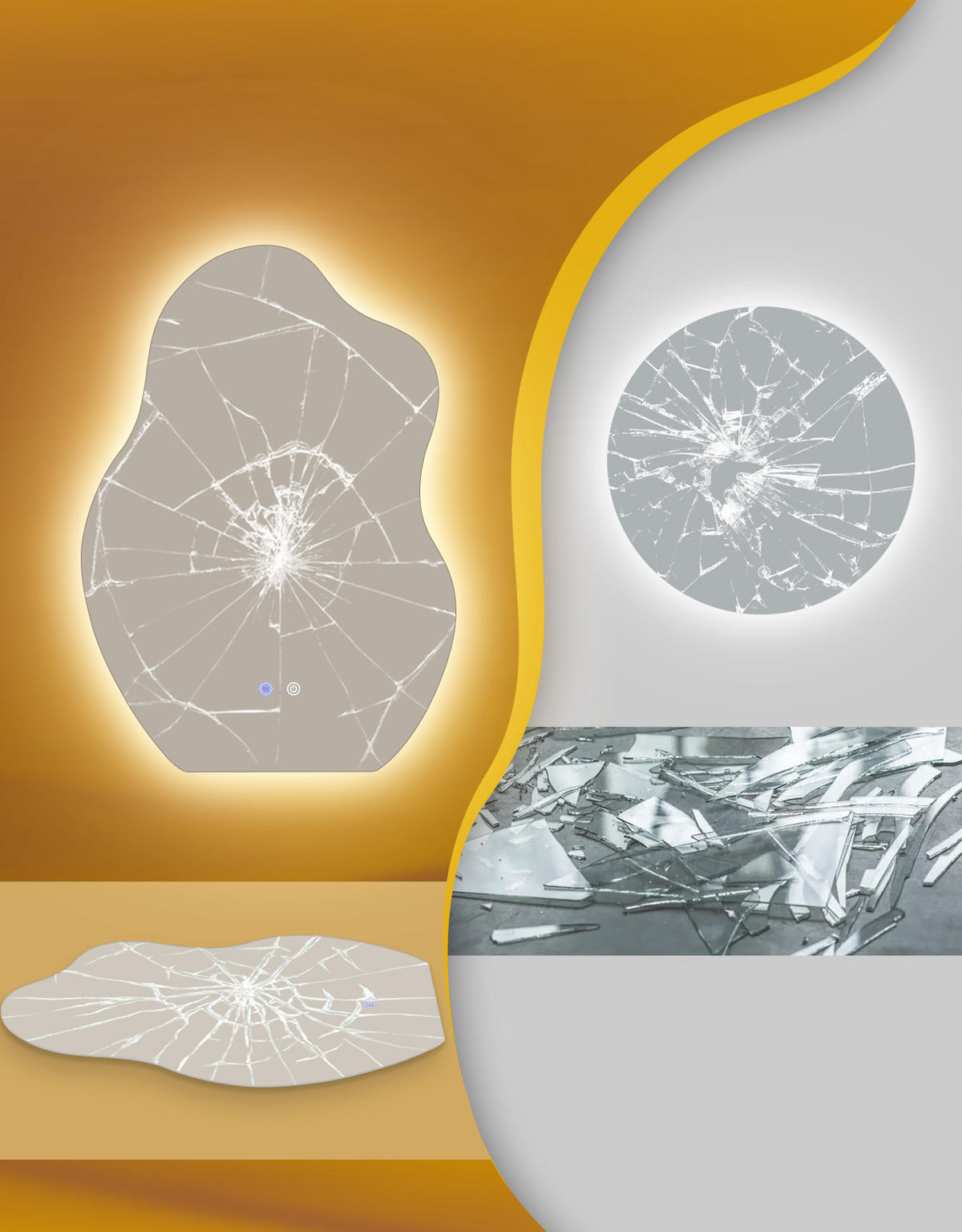 LED BADEZIMMERSPIEGEL 3.4/50/70cm - Weiß, Glas (3.4/70/50cm) - Nettlife