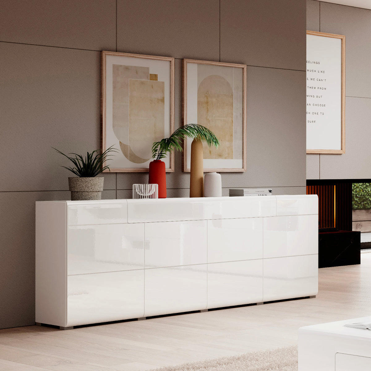 SIDEBOARD Jules Weiß - Weiß, Holzwerkstoff (208/82/39cm) - Petits-meubles