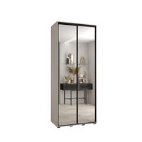 SCHWEBETÜRENSCHRANK 235,2/110/60 2-türig - Schwarz/Weiß, Holz/Metall (110/235/60cm) - Abiks Möbel