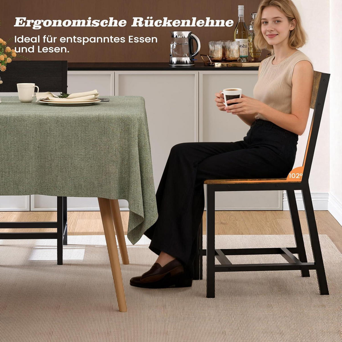 ESSZIMMERSTÜHLE 6er Set Vintage Braun - Braun, Metall (36/88/39cm)