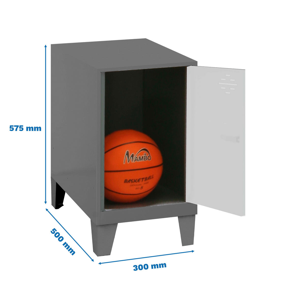 SCHLIESSFACHWÜRFEL Amego HxBxT 57,5x30x50 cm Mit Standfüße Weiß-Anthrazit Spind - Weiß, Metall (30/57.5/50cm) - PROREGAL