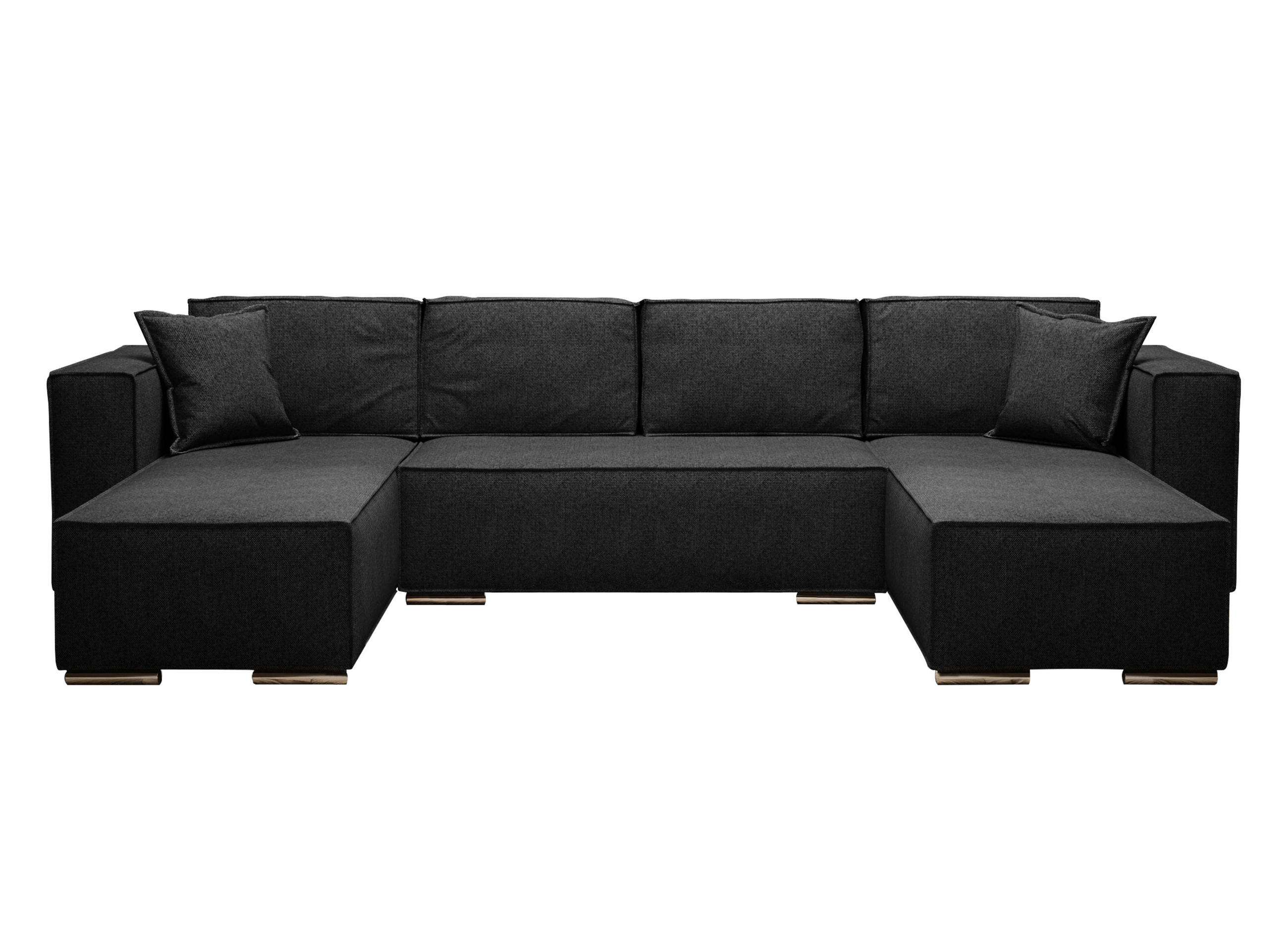 WOHNLANDSCHAFT Vinoria Schwarz 327/180/82 cm mit Schlaffunktion - Chromfarben/Schwarz, Textil/Metall (327/82/180cm) - AX Living