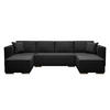 WOHNLANDSCHAFT Vinoria Schwarz 327/180/82 cm mit Schlaffunktion - Chromfarben/Schwarz, Textil/Metall (327/82/180cm) - AX Living