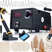 PYROGRAPHIESTATION RBB60W - 60W, Temperaturregelung, 20-tlg. Set, Holz/Leder/Kork - Multicolor, Holz (10/10/10cm)