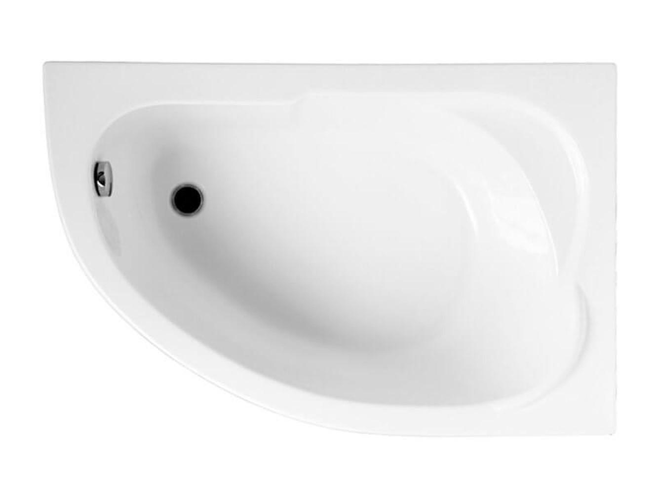 BADEWANNE Eckwanne STANDARD 130/85 Rechts mit Styro Ablauf Füße - Weiß, Kunststoff (85/53.5/130cm) - bad land