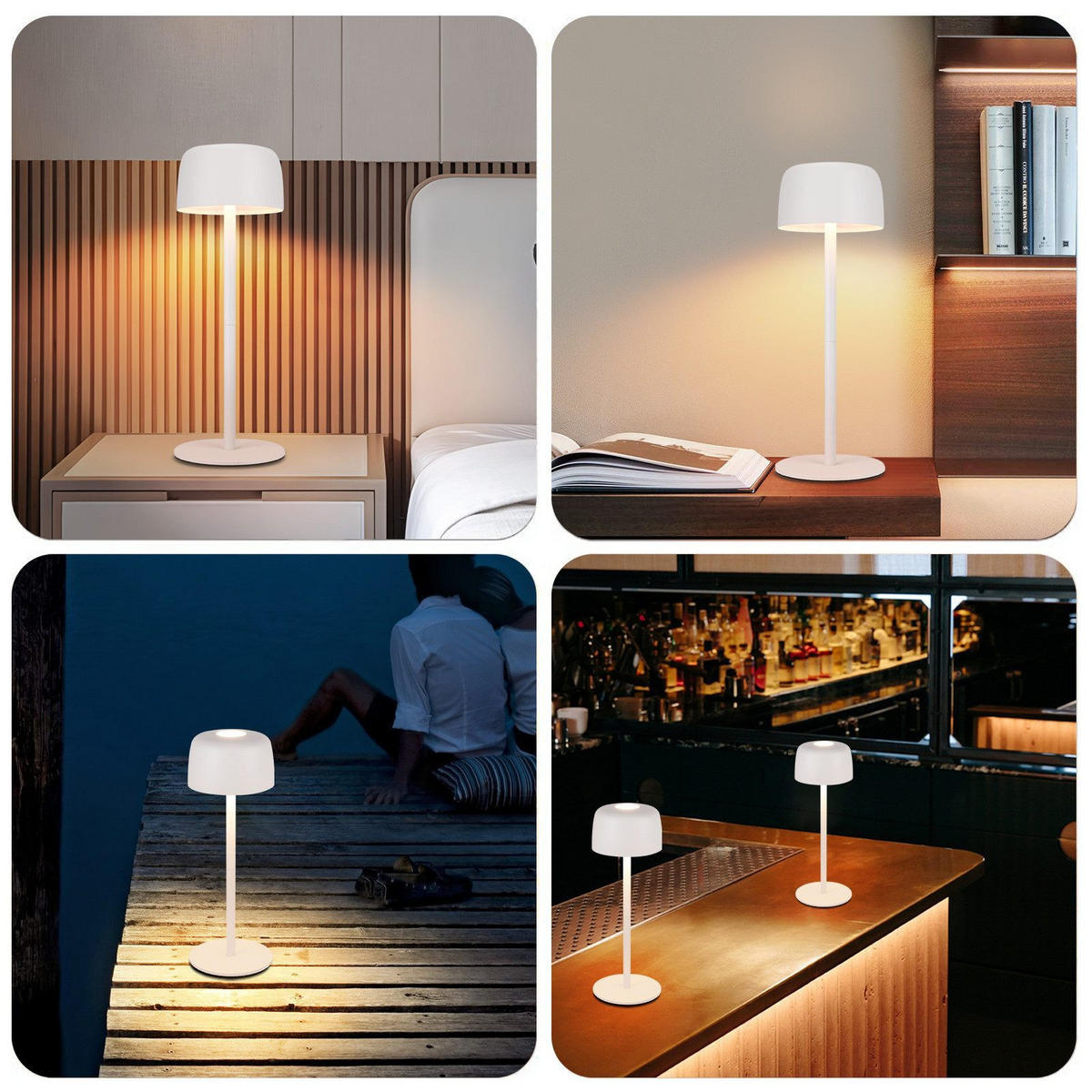 TISCHLAMPE Linan 9/9/25 cm - Weiß, Kunststoff/Metall (9/9/25cm) - ZMH