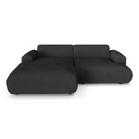 ECKSOFA LINKS Bouclé-Stoff Dunkles Anthrazit 266cm - Anthrazit, Textil (165/266cm) - Sia Home