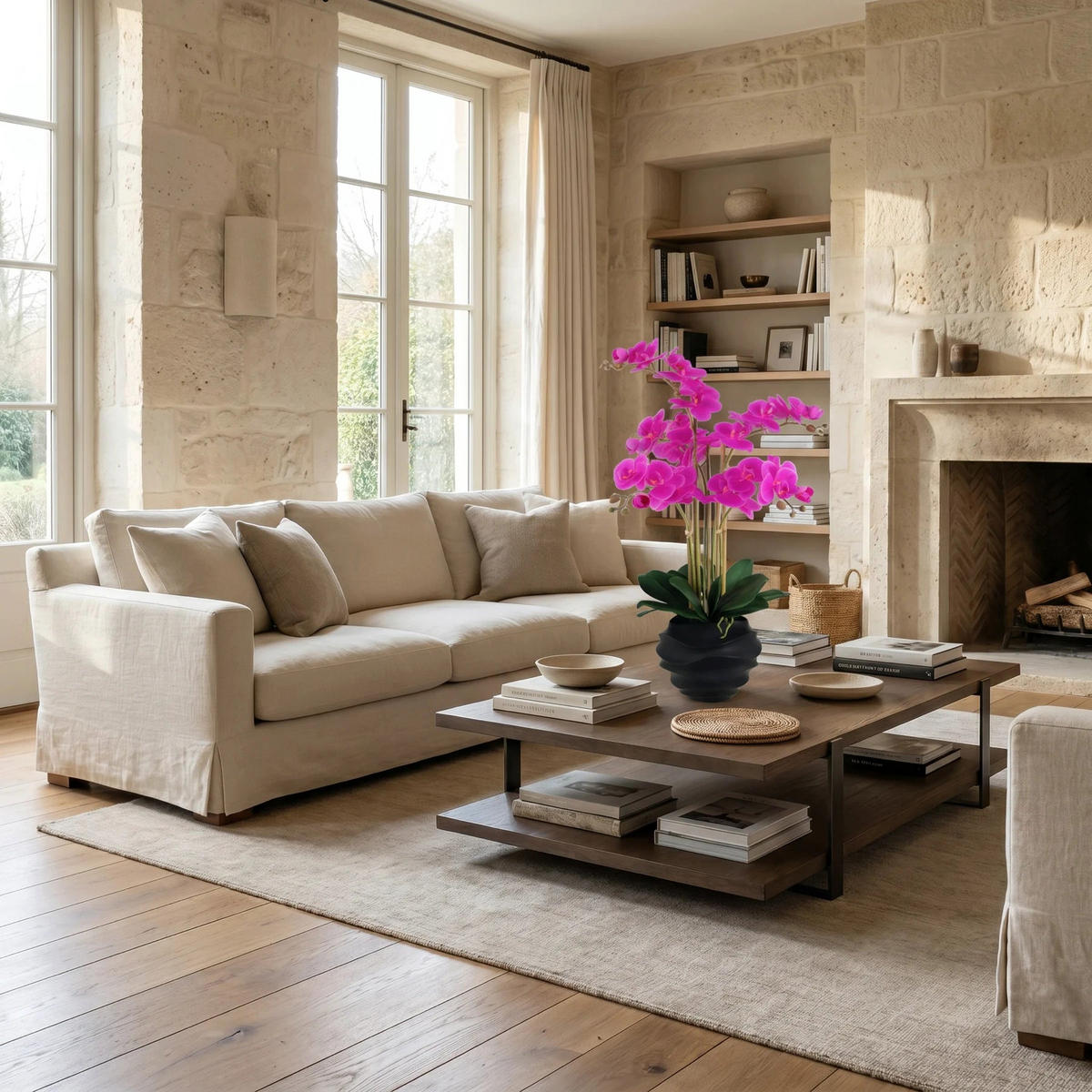 KUNSTBLUME Künstliche Orchidee - Li 67 cm - Lila, Kunststoff (66cm) - aplanta