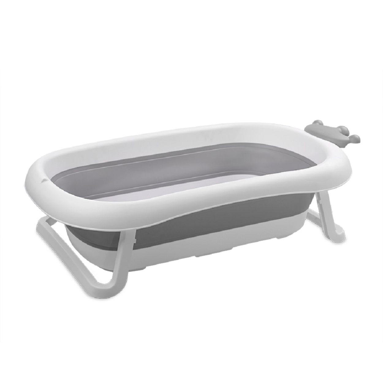 BABYBADEWANNE Royal 83 cm grau faltbar, Kanalabdeckung, stabile Beine - Grau, Kunststoff (50/83cm) - Lorelli