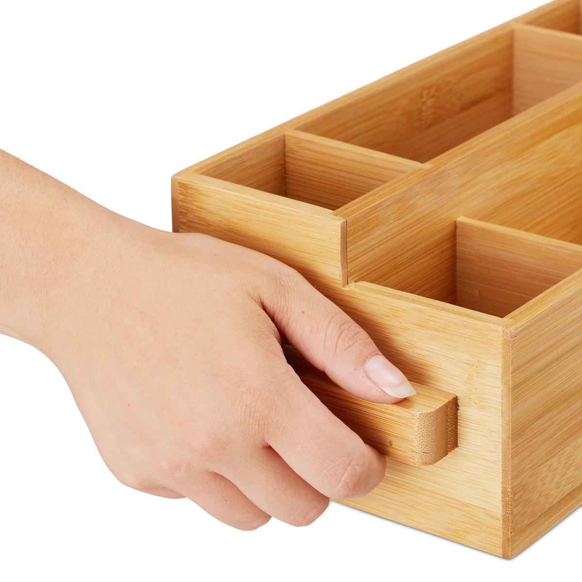 BESTECKHALTER Bambus - Hellbraun, Holz/Holzwerkstoff (35/11.5/15cm) - Relaxdays