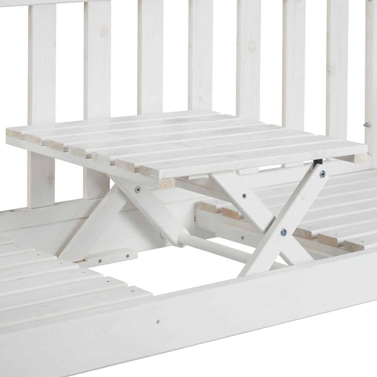 GARTENBANK - Weiß, Holz (152/90/56cm) - Relaxdays