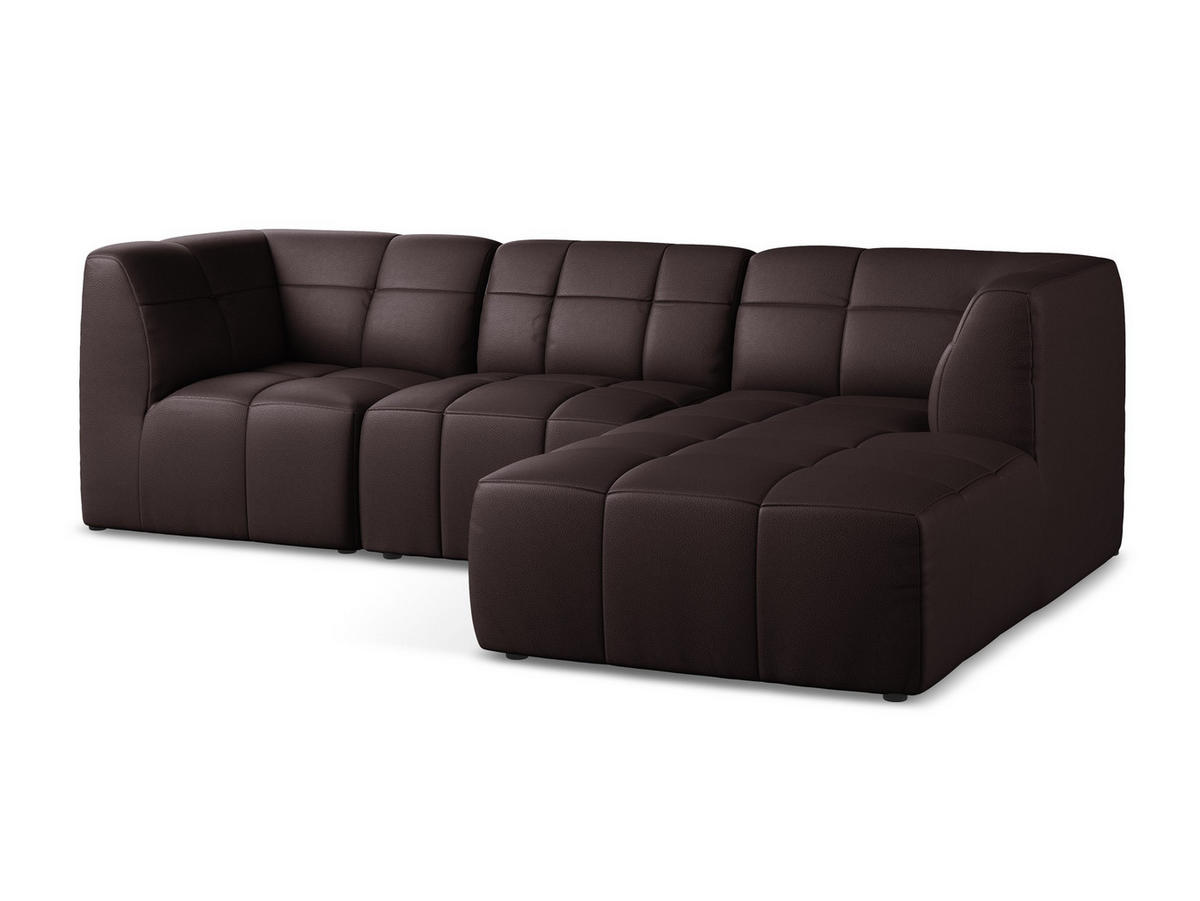 ECKSOFA Links Chenille Stoff Grau - Hellgrau/Schwarz, Holzwerkstoff/Kunststoff (178/166cm) - Makamii