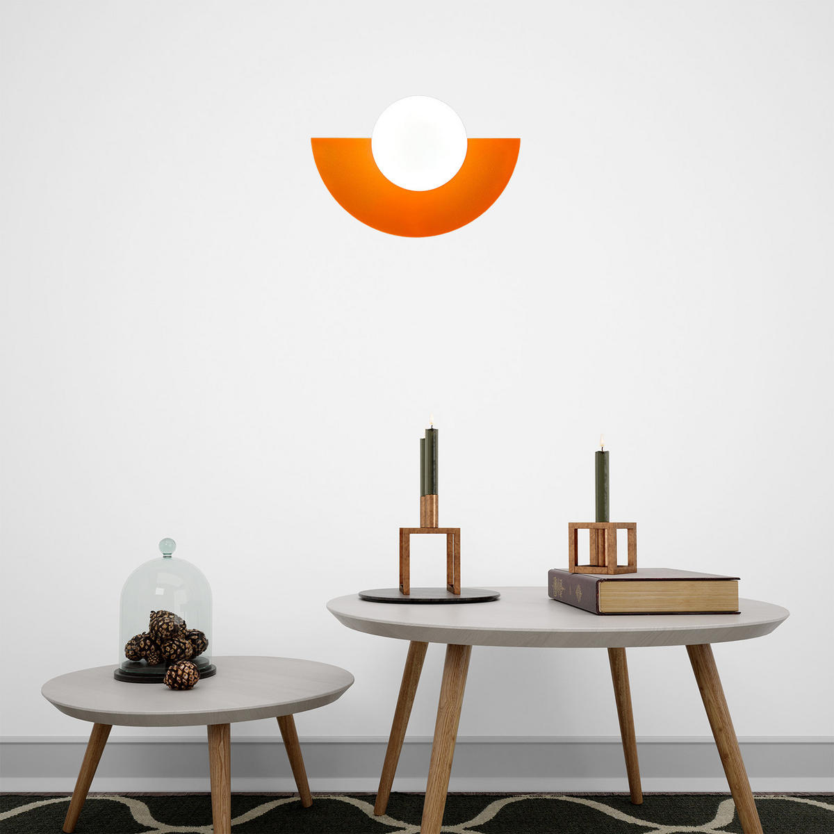 WANDLEUCHTE Innen Vintage 20/13 cm - Orange, Glas/Metall (20/13cm) - Bamyum
