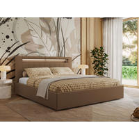 POLSTERBETT GOLD 5 CLASSIC 160/200 - Braun Kunstleder - Multipocket-Matratze - Braun, Textil (160/200cm) - MKS