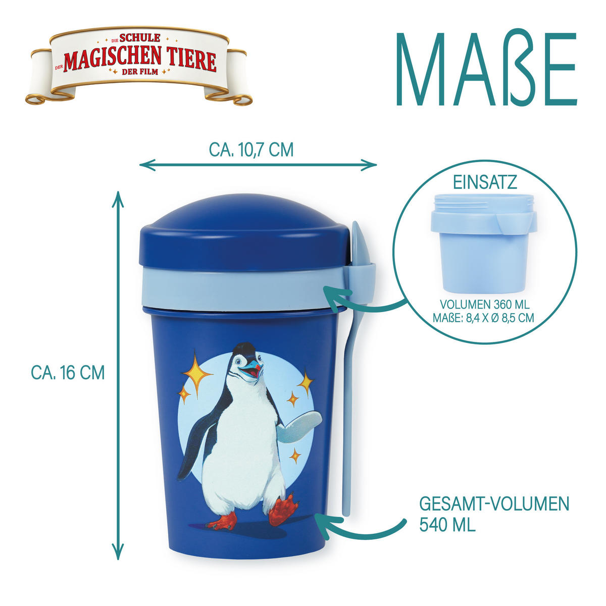 MÜSLIBECHER To Go 540 ml rPET - Blau, Kunststoff (11.3/11/16cm) - Stoneline
