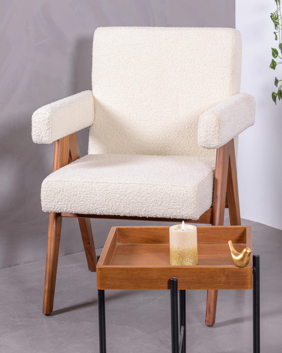 SESSEL Boucle Weiß - Weiß, Textil (60/87/64cm) - Nest Dream