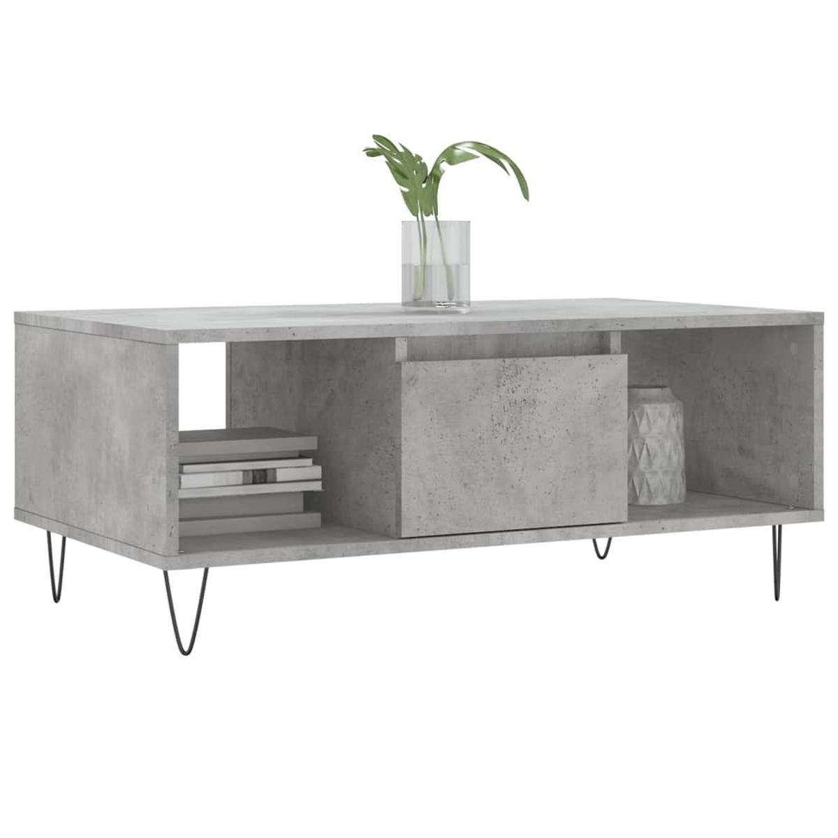COUCHTISCH Betongrau 90x50x36,5 cm Holzwerkstoff - Grau, Holzwerkstoff (50/90/36.5cm) - furnicato