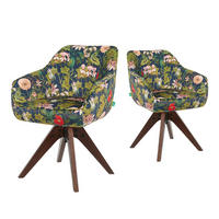 ARMLEHNSTUHL Mika-Finn 2er-Set - Nussbaumfarben/Multicolor, Eichenholz/Holz (60/82/61cm) - DUBI Möbel