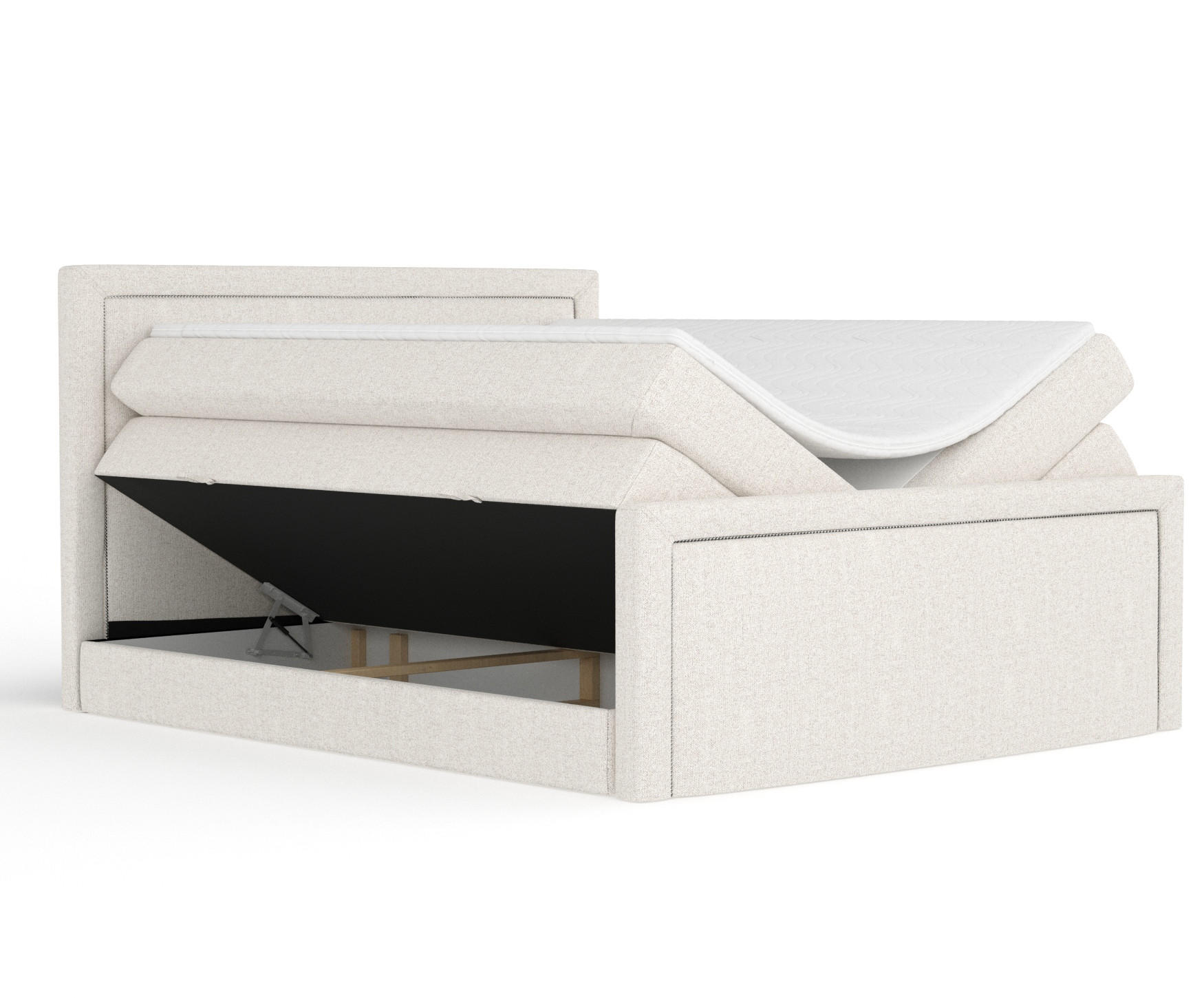 BOXSPRINGBETT Lavenda Beige 160/200 cm - Beige/Schwarz, Holz/Holzwerkstoff (160/200cm) - Maison de Reve