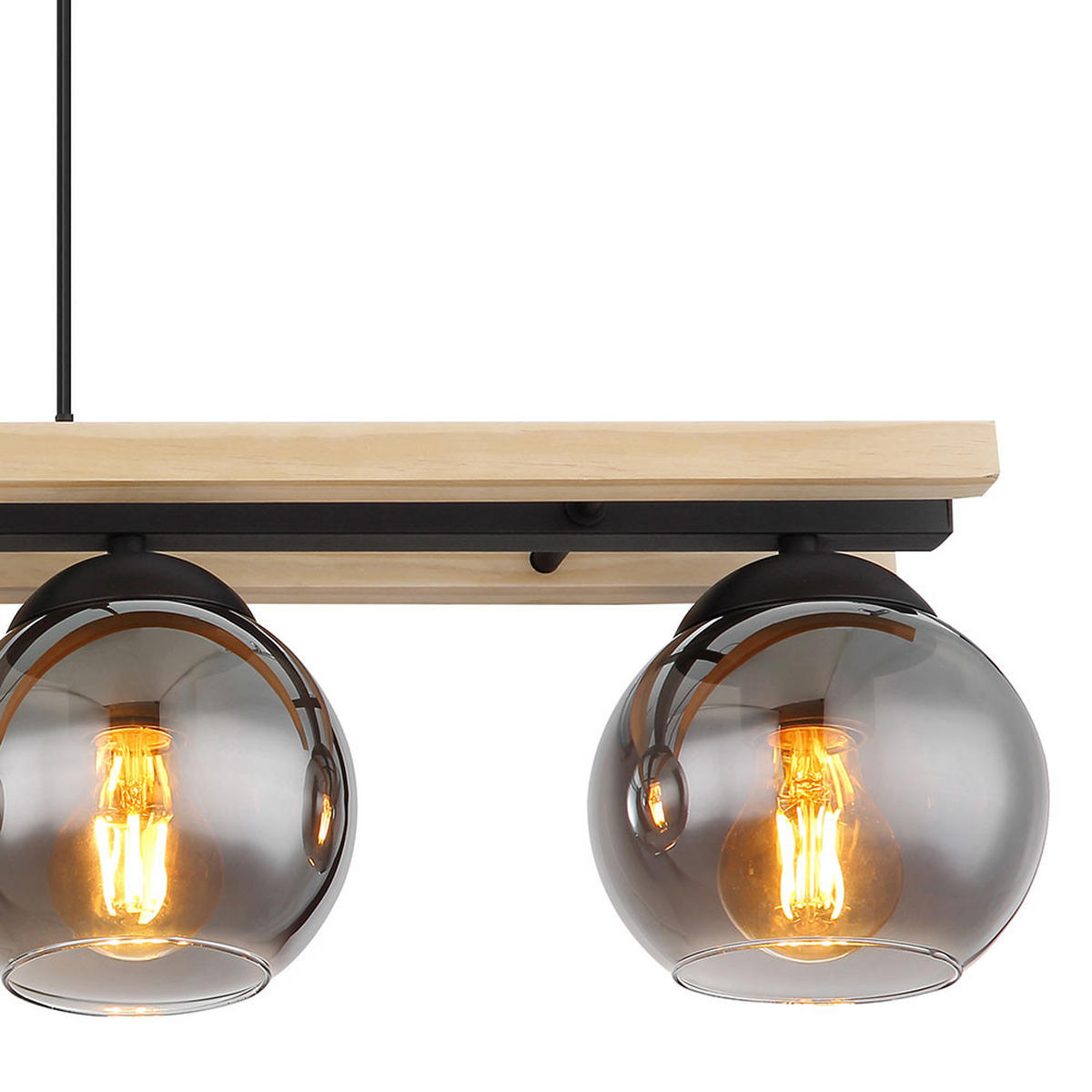 LED HÄNGELEUCHTE Holz Rauchglas Braun - Braun, Holz (85/15/120cm) - Globo Lighting