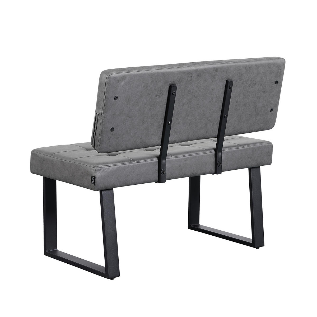 SITZBANK SIGFRID - Grau, Textil/Metall (100/48/56cm) - B&D Home
