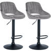 BARHOCKER 2er Set Samt dunkelgrau - Dunkelgrau/Schwarz, Textil (47/85/48cm) - CLP
