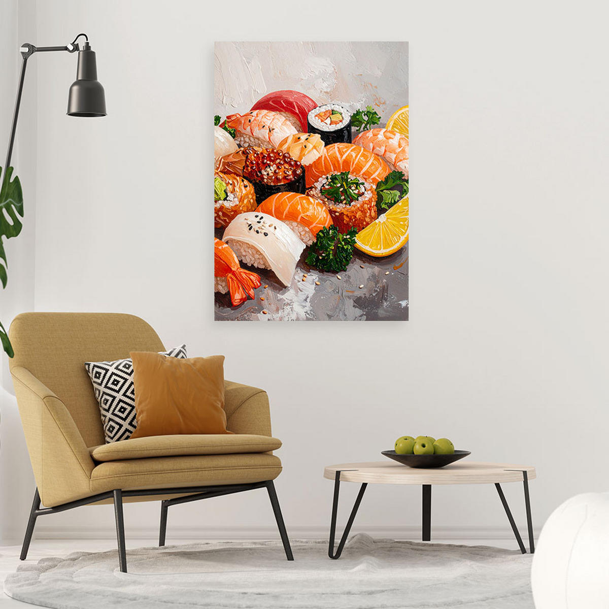 LEINWANDBILD Essen & Trinken 80x120cm - Multicolor, Textil (80/120cm) - Feeby