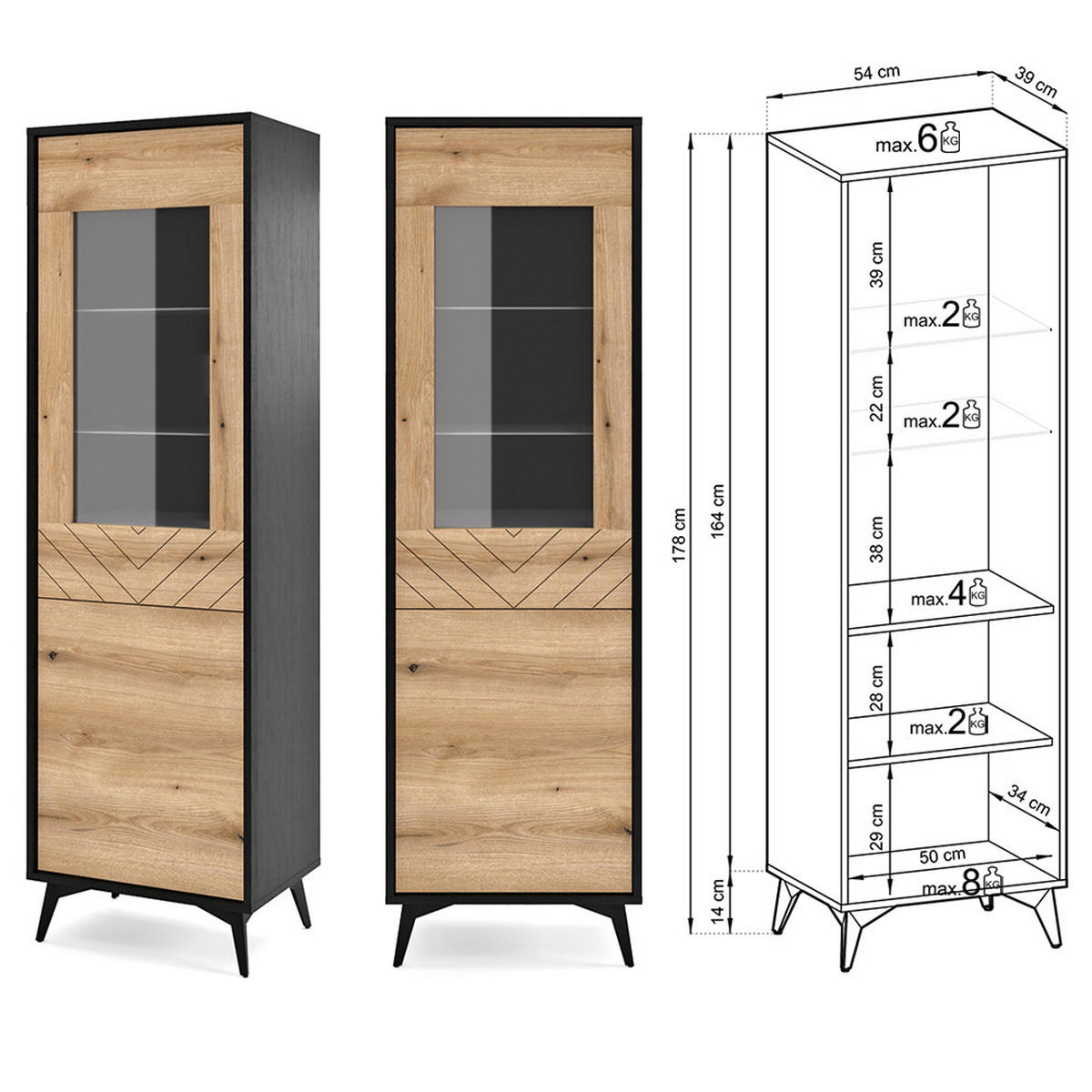 WOHNZIMMER-SET 4-TLG. Dale-160 - Schwarz, Holzwerkstoff (414/178/68cm) - Lomado