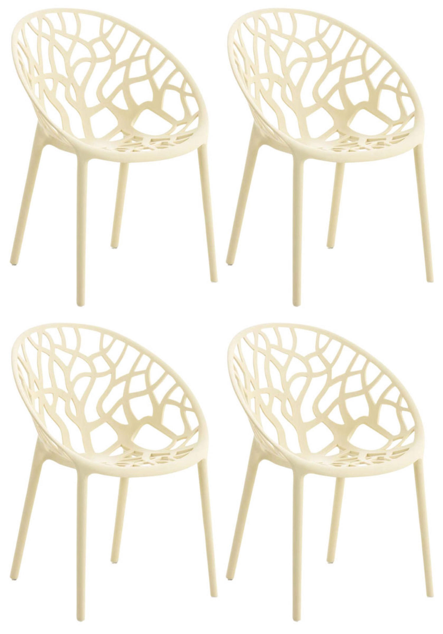STUHL Holle - 2er Set creme - Naturfarben, Kunststoff (59/60/80cm) - TPFLiving