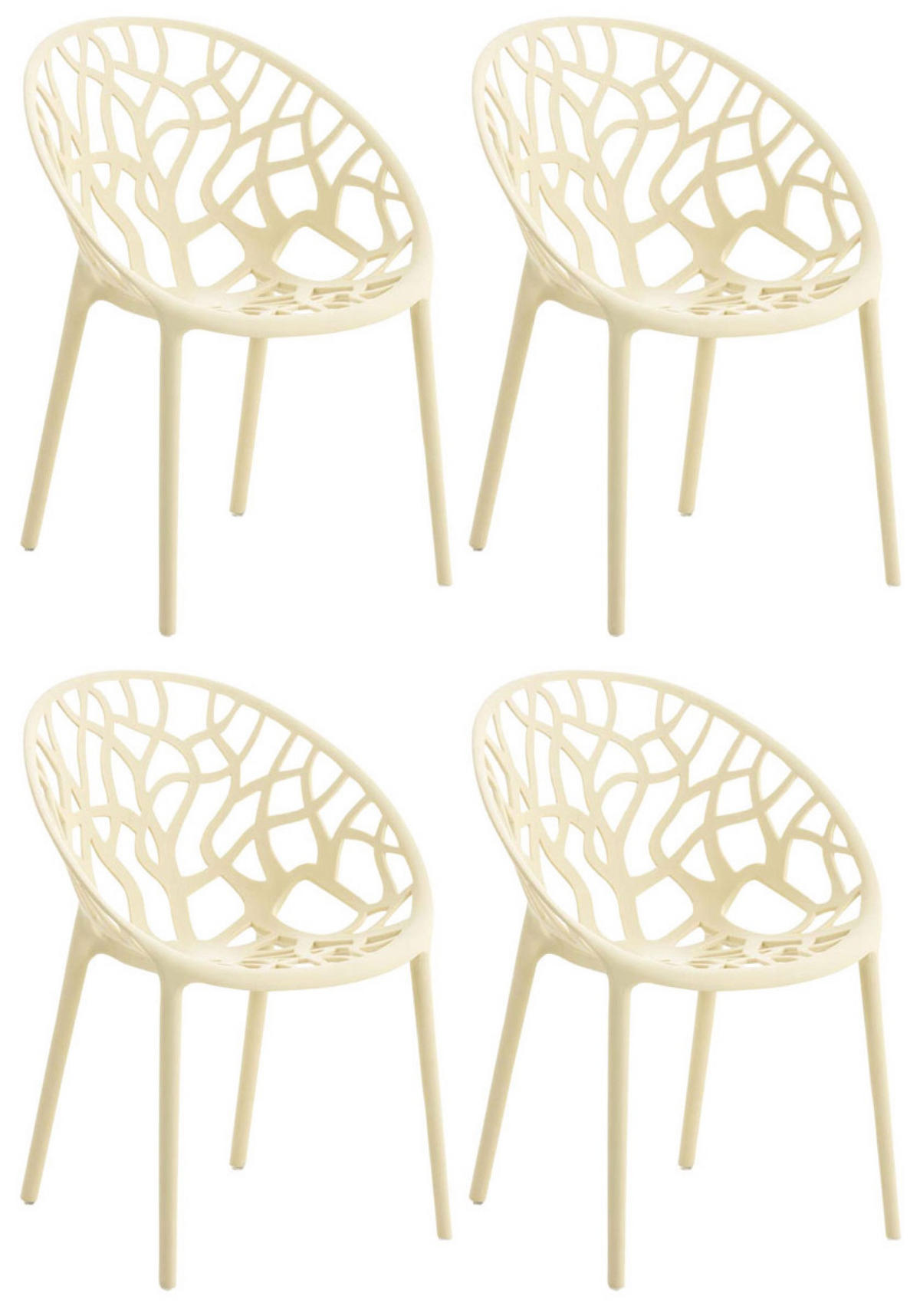 STUHL Holle - 2er Set creme - Naturfarben, Kunststoff (59/60/80cm) - TPFLiving