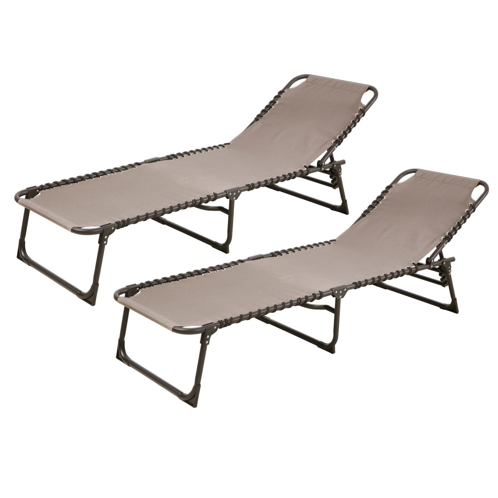 GARTENLIEGE 2er Set Beige - Beige, Metall (56/30/190cm) - SVITA