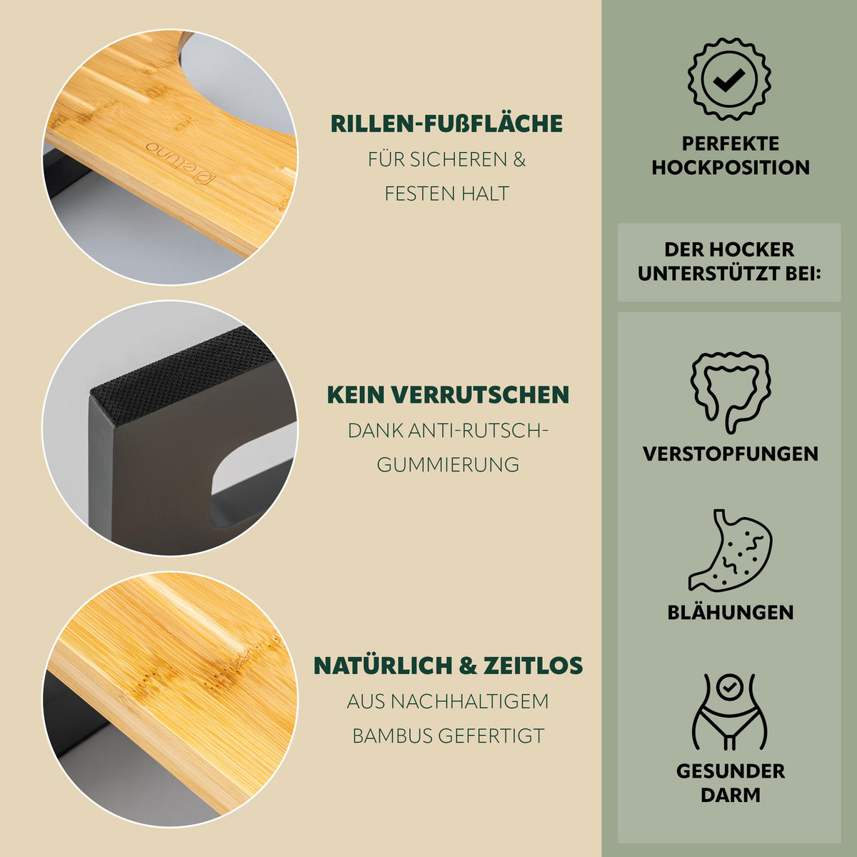 TOILETTENHOCKER Bambus, grau - Grau, Holz (43.5/18.5/28cm) - eluno