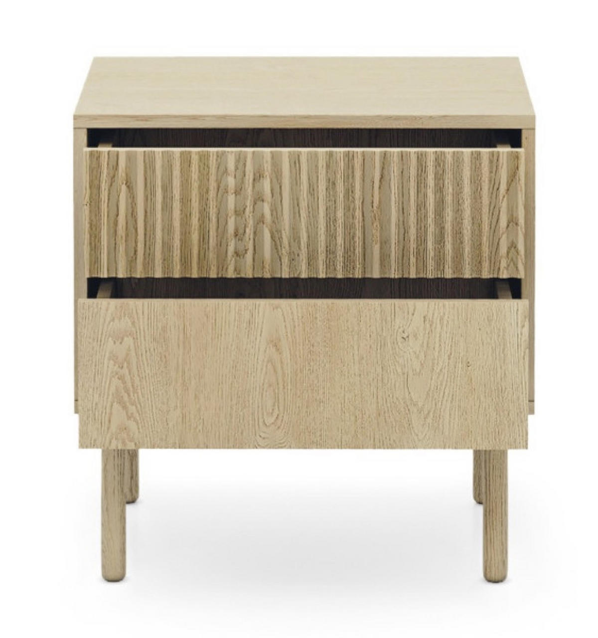 NACHTTISCH Weiß AVO Gerillt - Gelb, Holz (53.5/55/39.5cm) - Sepro Meble