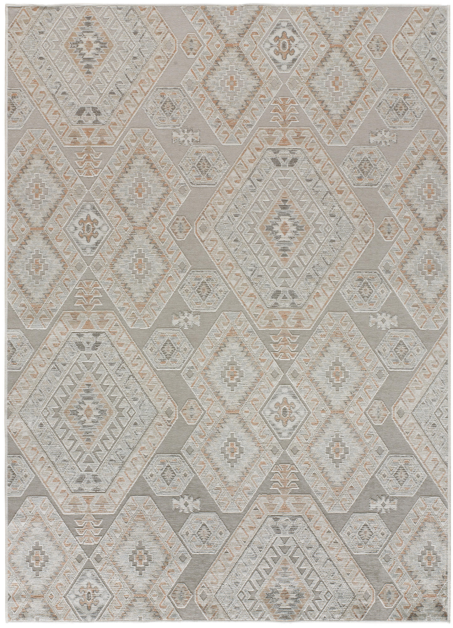 VINTAGE-TEPPICH Silber Arlette 95/140 cm - Silberfarben/Honig, Textil (95/140cm) - Atticgo