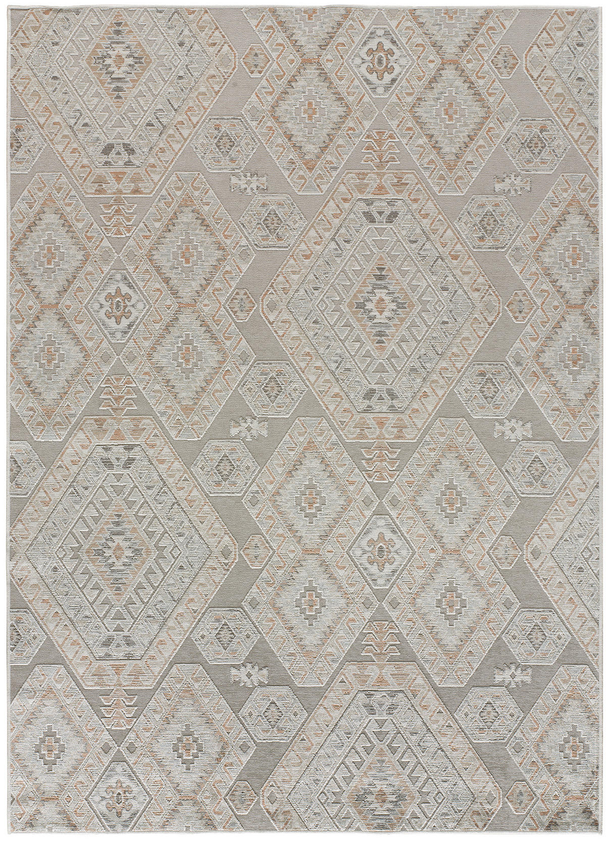 VINTAGE-TEPPICH Silber Arlette 95/140 cm - Silberfarben/Honig, Textil (95/140cm) - Atticgo